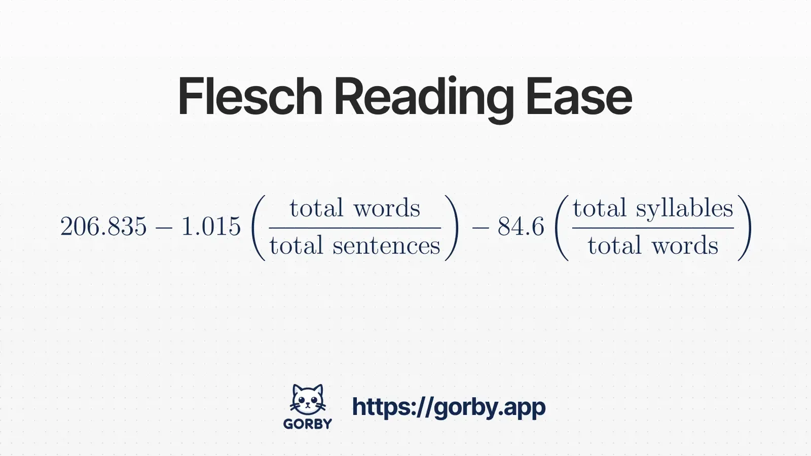 Flesch Reading Ease Formula