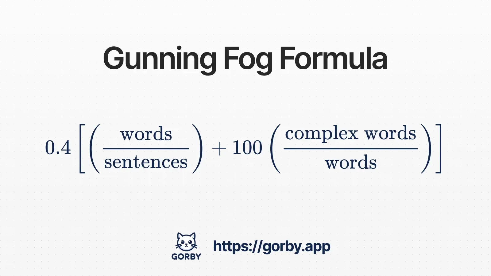 Gunning Fog Index (FOG) Formula