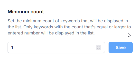 Minimum Count Setting