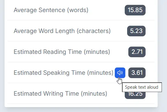 See how text-to-speech integrates with other Gorby features Text-to-Speech Integration with Statistics